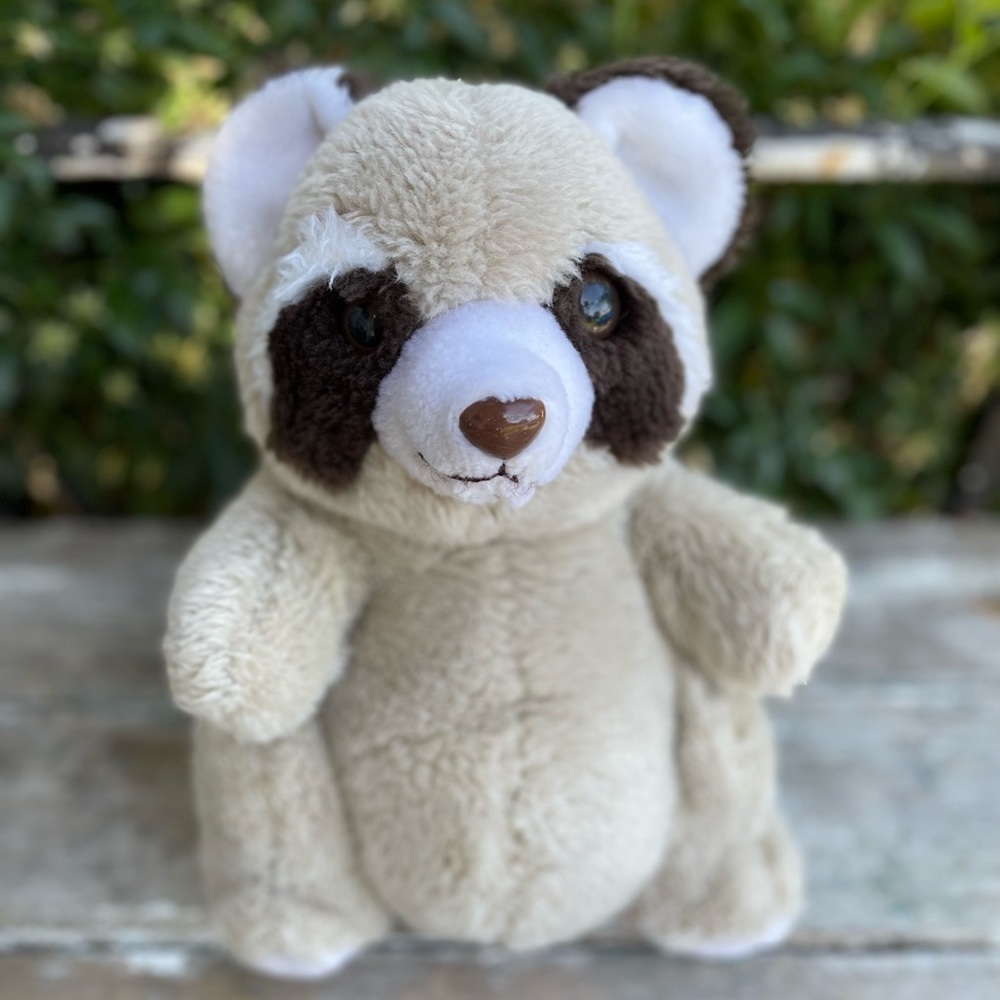 Vintage 1980 Daekor Potbellied Raccoon Stuffed Animal Plush Hudson Trading 10"